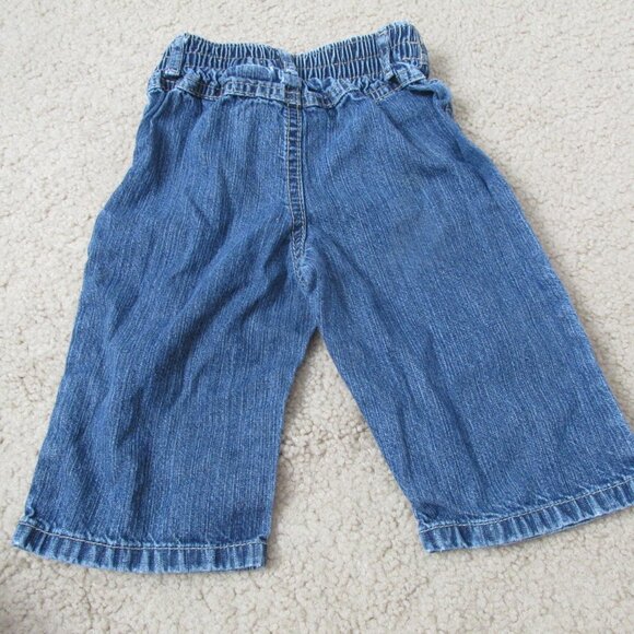 Osh Kosh Genuine Kids Pull On Elastic Jeans Girl Size 9M Blue Denim Infant Pants - Picture 4 of 4